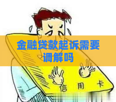 金融贷款起诉需要调解吗