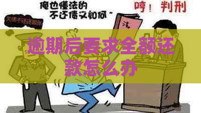 逾期后要求全额还款怎么办