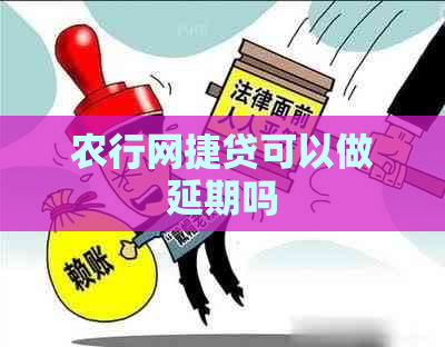 农行网捷贷可以做延期吗