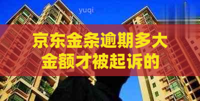 京东金条逾期多大金额才被起诉的