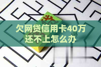 欠网贷信用卡40万还不上怎么办