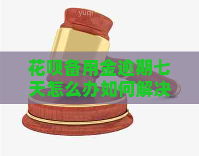 花呗备用金逾期七天怎么办如何解决