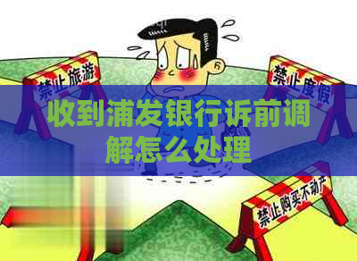 收到浦发银行诉前调解怎么处理