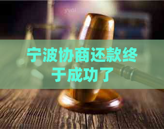 宁波协商还款终于成功了