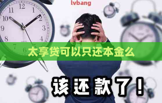 太享贷可以只还本金么