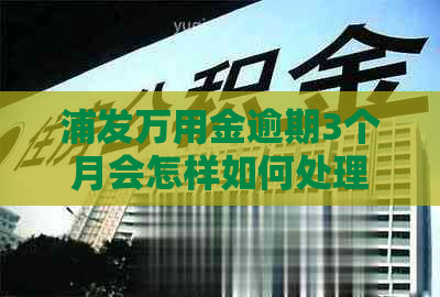 浦发万用金逾期3个月会怎样如何处理