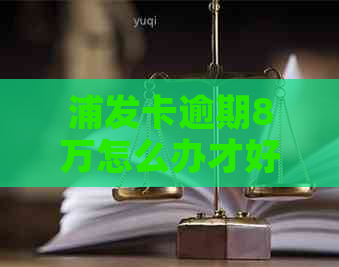 浦发卡逾期8万怎么办才好