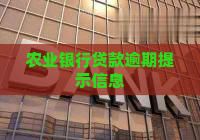 农业银行贷款逾期提示信息