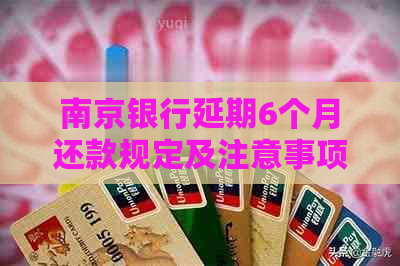 南京银行延期6个月还款规定及注意事项