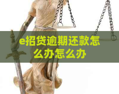 e招贷逾期还款怎么办怎么办