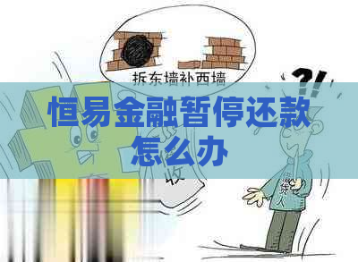 恒易金融暂停还款怎么办