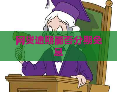 网贷逾期能否分期免息