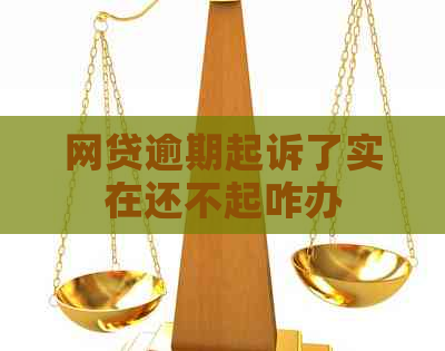 网贷逾期起诉了实在还不起咋办