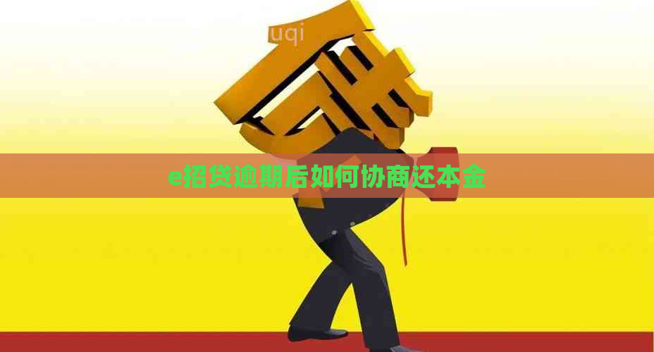 e招贷逾期后如何协商还本金