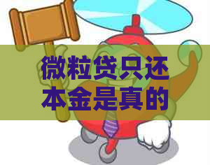 微粒贷只还本金是真的吗