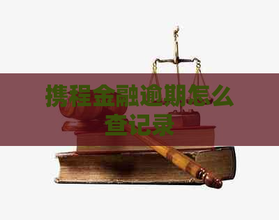 携程金融逾期怎么查记录