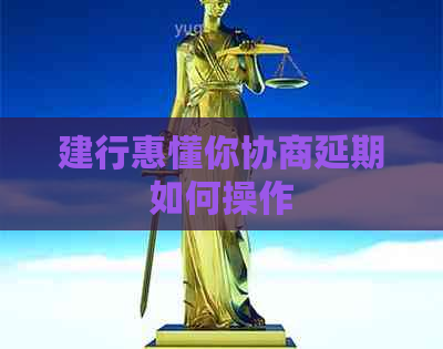 建行惠懂你协商延期如何操作