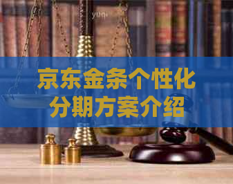 京东金条个性化分期方案介绍