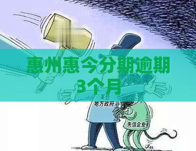 惠州惠今分期逾期3个月