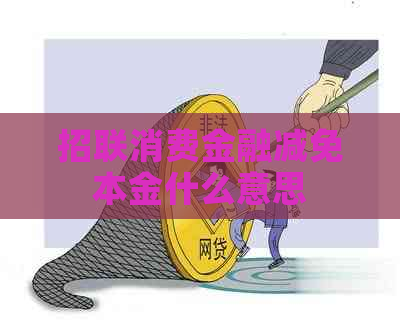 招联消费金融减免本金什么意思