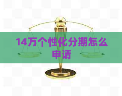 14万个性化分期怎么申请