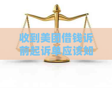 收到美团借钱诉前起诉单应该如何处理