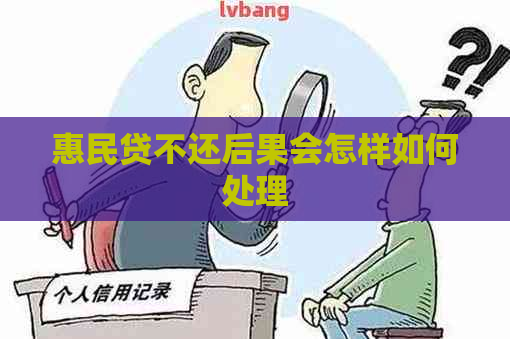 惠民贷不还后果会怎样如何处理