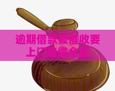 逾期借款被要上门追缴全额