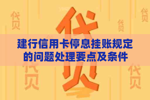 建行信用卡停息挂账规定的问题处理要点及条件