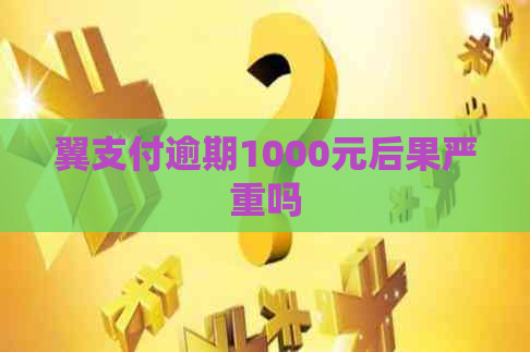 翼支付逾期1000元后果严重吗