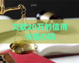 欠款20万的信用卡能办吗