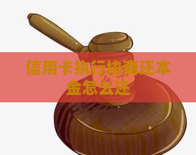 信用卡执行协商还本金怎么还