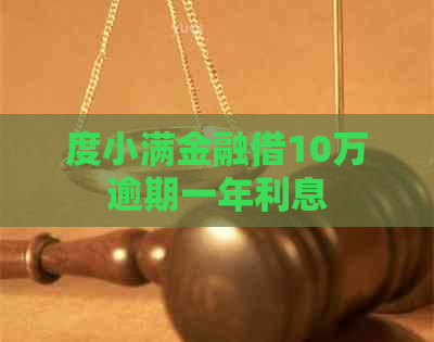 度小满金融借10万逾期一年利息