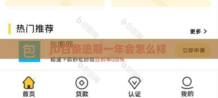 JD白条逾期一年会怎么样