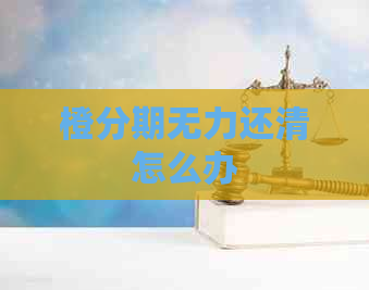 橙分期无力还清怎么办