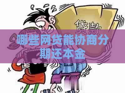 哪些网贷能协商分期还本金