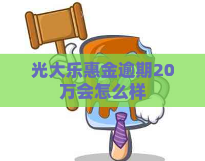 光大乐惠金逾期20万会怎么样