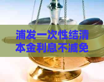 浦发一次性结清本金利息不减免