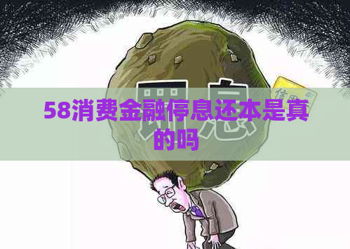 58消费金融停息还本是真的吗