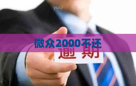 微众2000不还