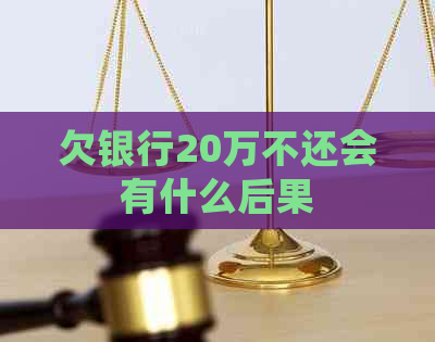 欠银行20万不还会有什么后果