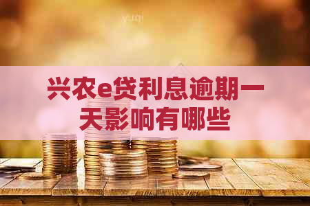 兴农e贷利息逾期一天影响有哪些