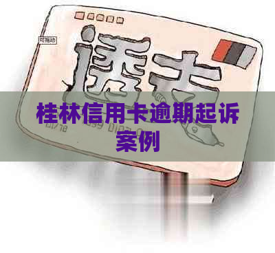 桂林信用卡逾期起诉案例