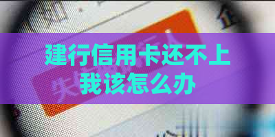 建行信用卡还不上我该怎么办