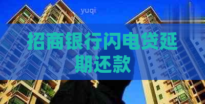 招商银行闪电贷延期还款