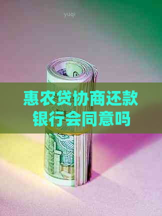 惠农贷协商还款银行会同意吗