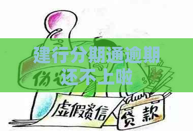 建行分期通逾期还不上啦