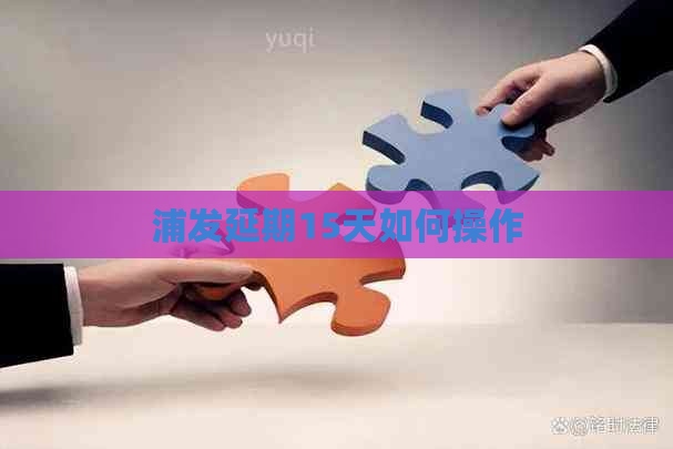 浦发延期15天如何操作