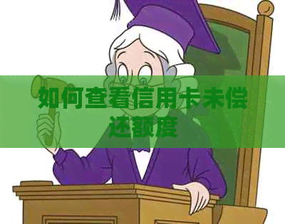 如何查看信用卡未偿还额度