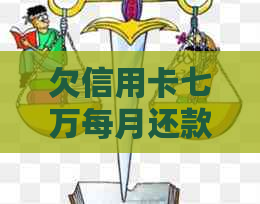 欠信用卡七万每月还款金额及相关利息计算，无力偿还时应如何处理？